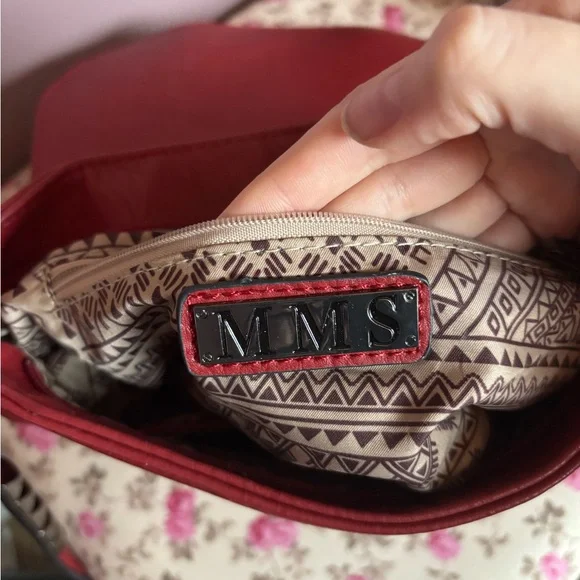 Red Studded Crossbody Bag - Picture 5 of 6